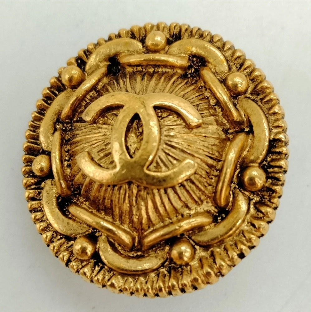 Chanel Vintage COCO Earrings Gold Plated.